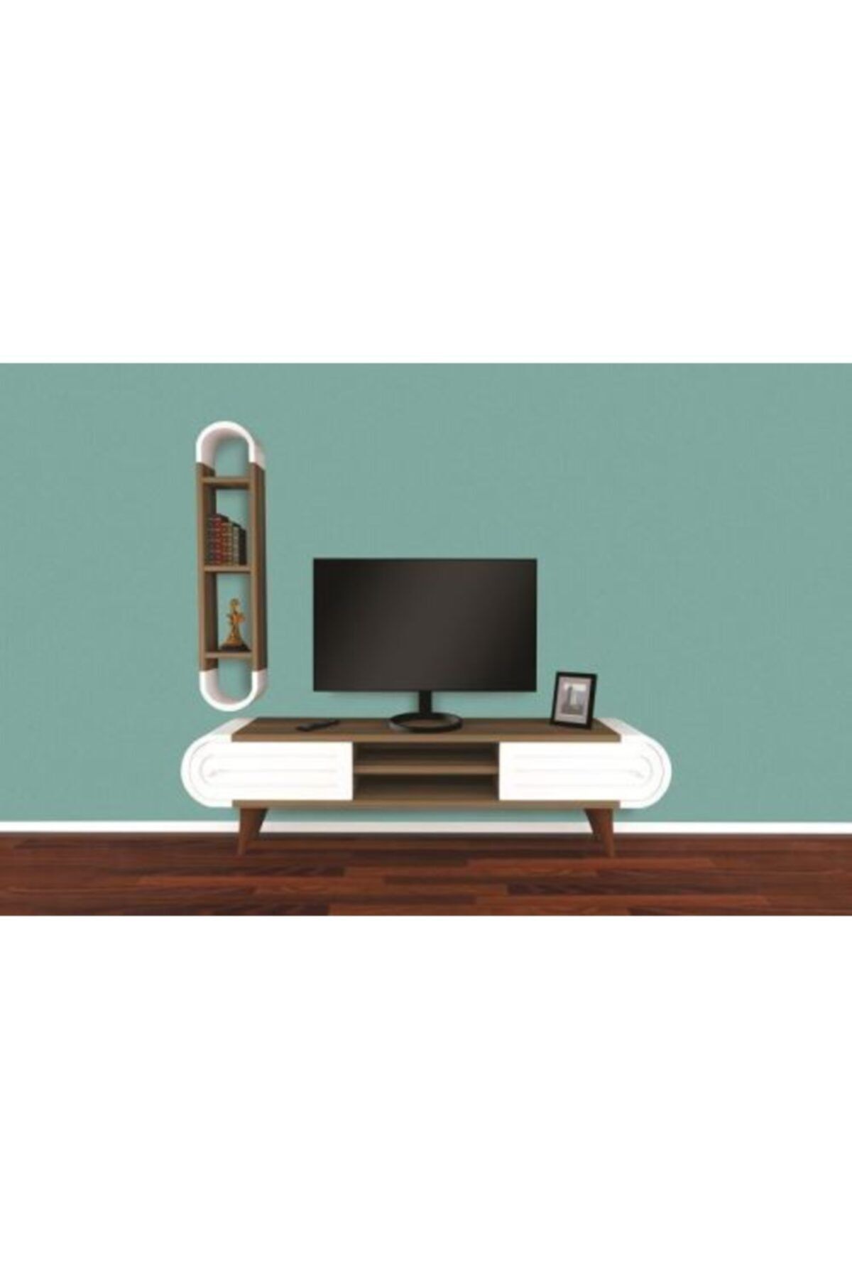 SNR Home Decor Beyaz Oval Tv Ünitesi