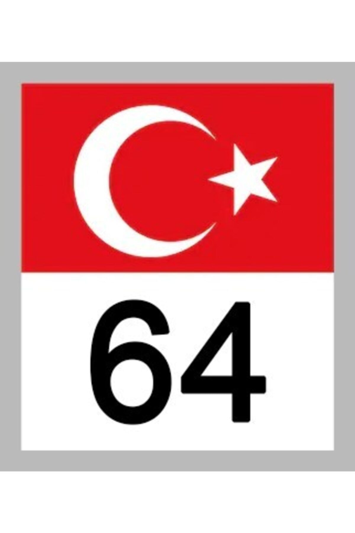 Apex 64 Uşak Türk Bayrağı Ve Plaka Kodu Ön Cam Sticker Yapıştırma