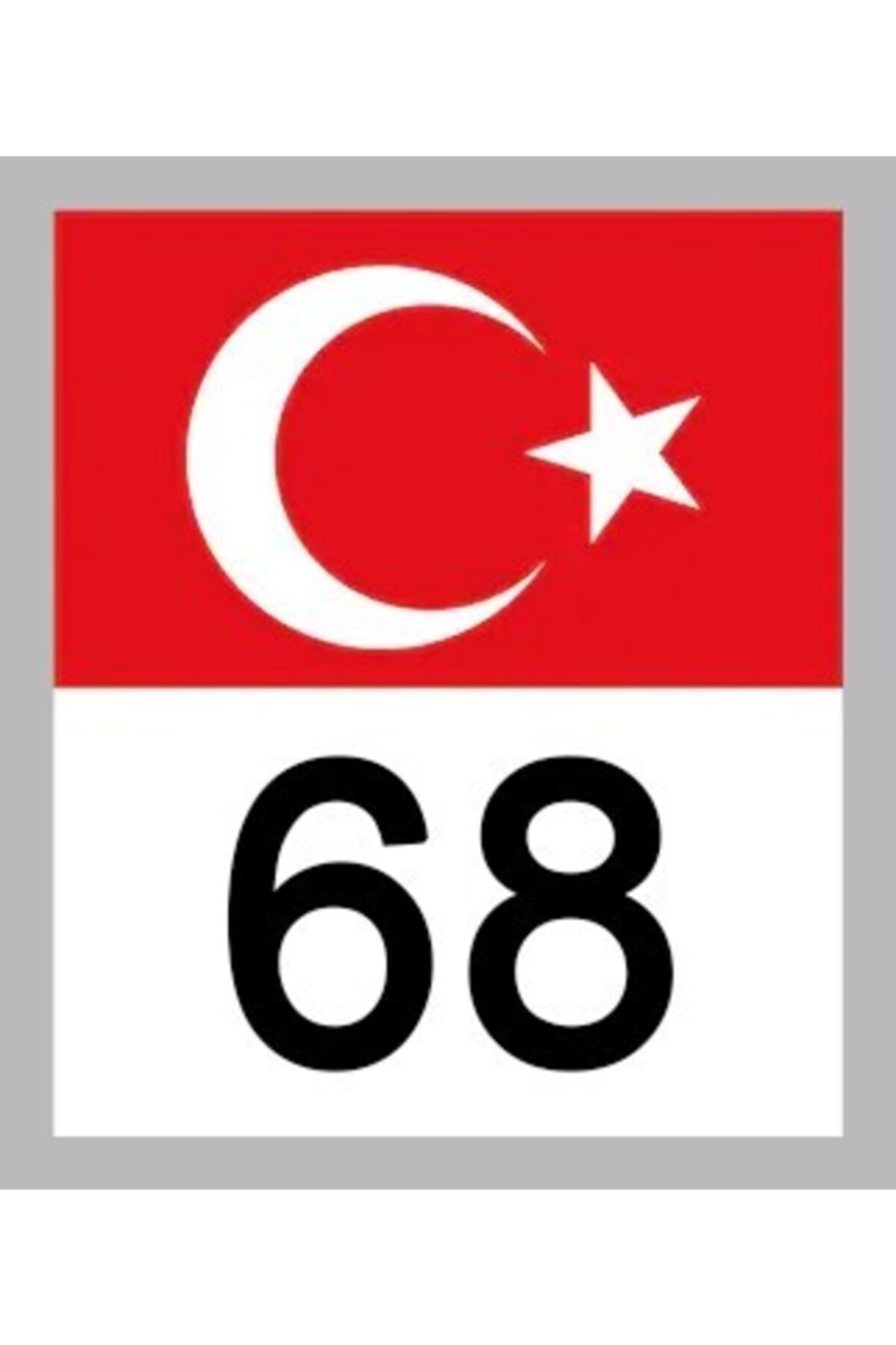 Apex 68 Aksaray Türk Bayrağı Ve Plaka Kodu Ön Cam Sticker Yapıştırma