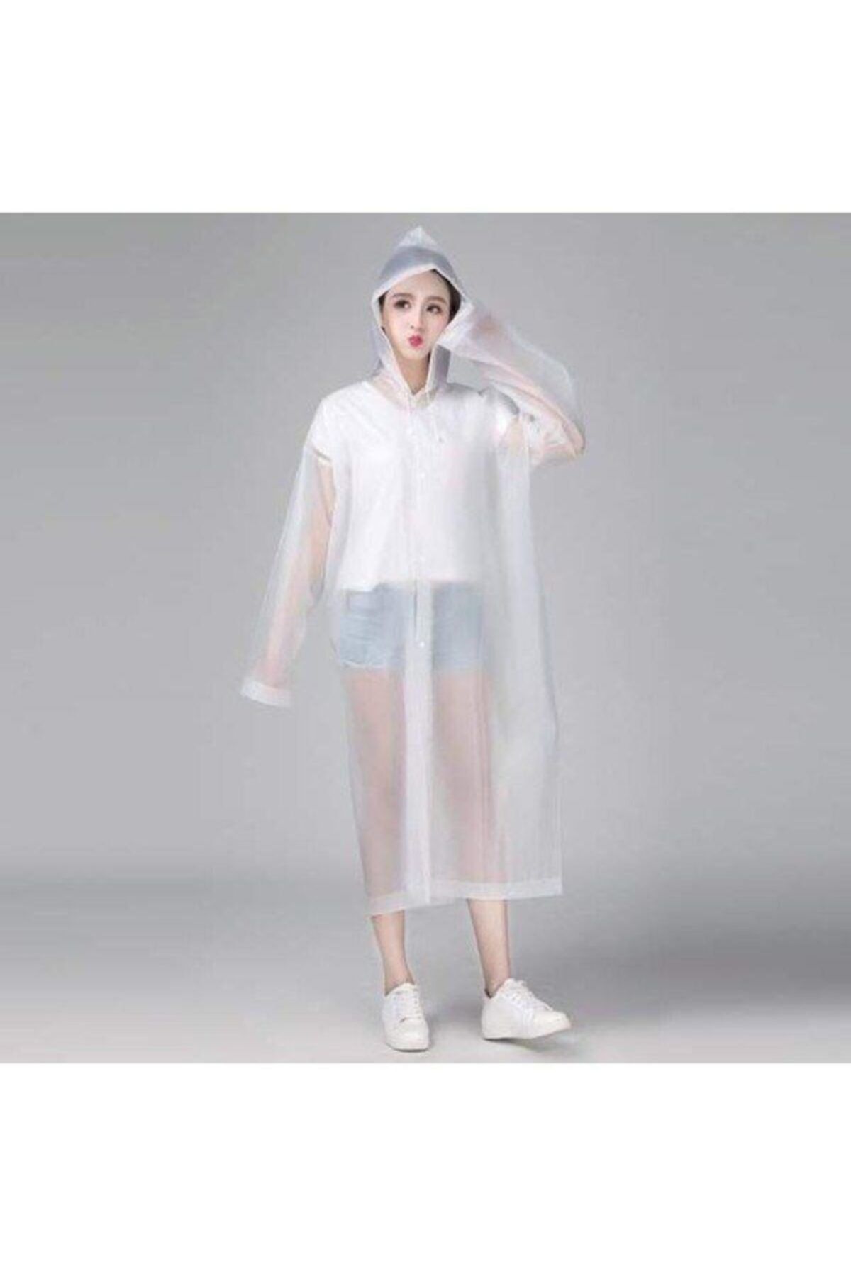 istocyapimarket Unisex Şeffaf Su Geçirmez Pvc Şık Kıyafetüstü Eva Yağmurluk
