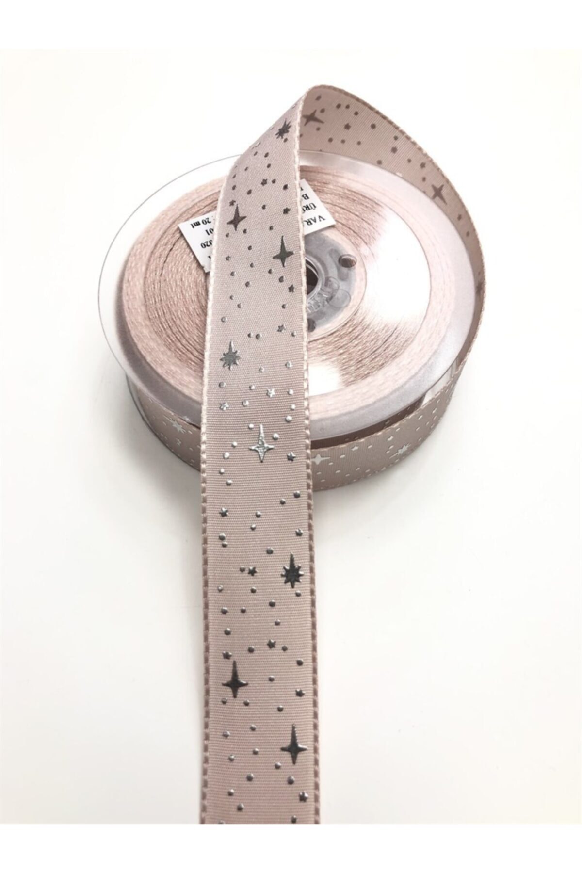 Hobigram Pudra Yıldız Desenli Grogren Kurdele 2,5 Cm