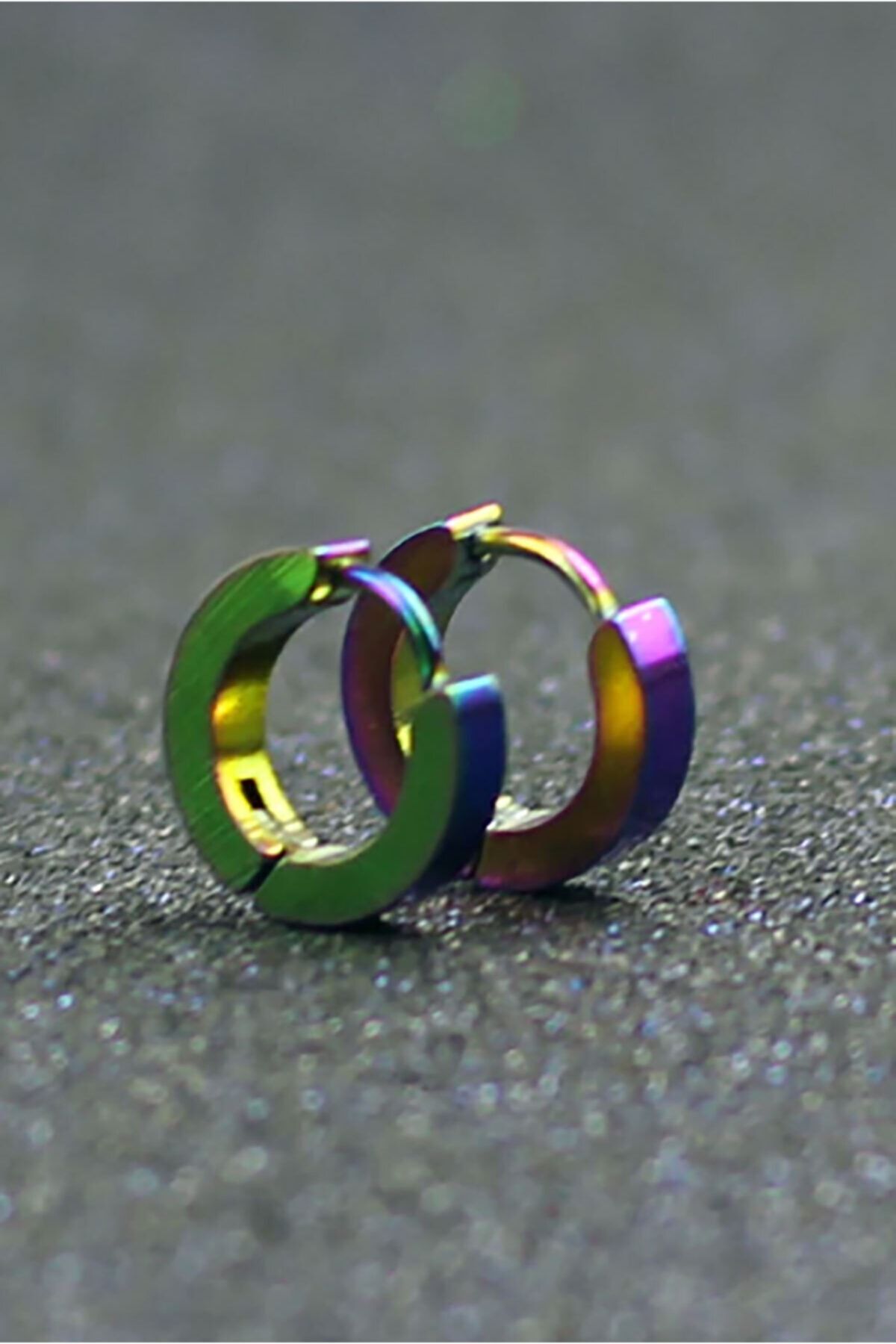 TugyTery Unisex Çelik Halka Küpe 0.5 Cm Kalınlık 1.3 Cm Genişlik