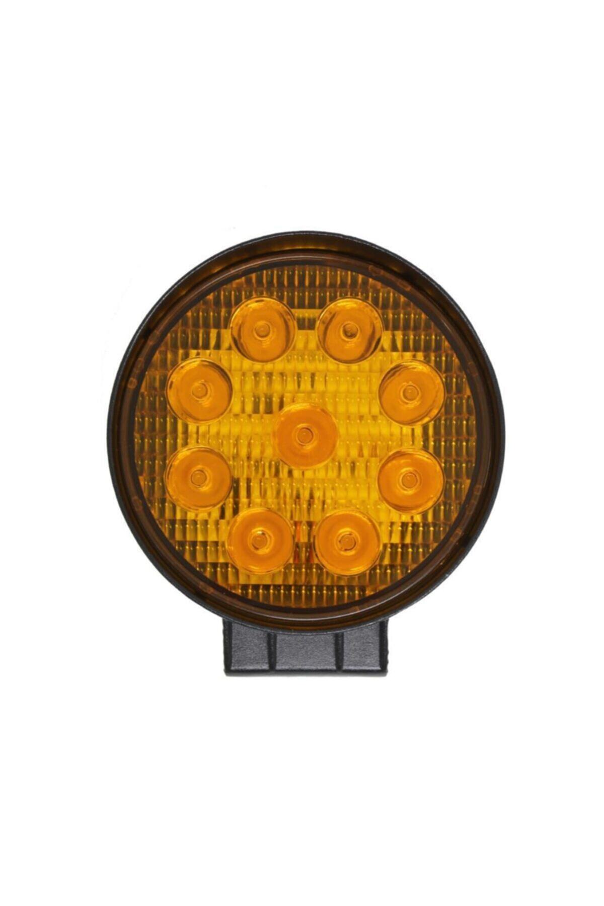 Techmaster 9 Led 27w Off Road Gündüz Sis Farı Lambası Yuvarlak Ince Sarı Işık