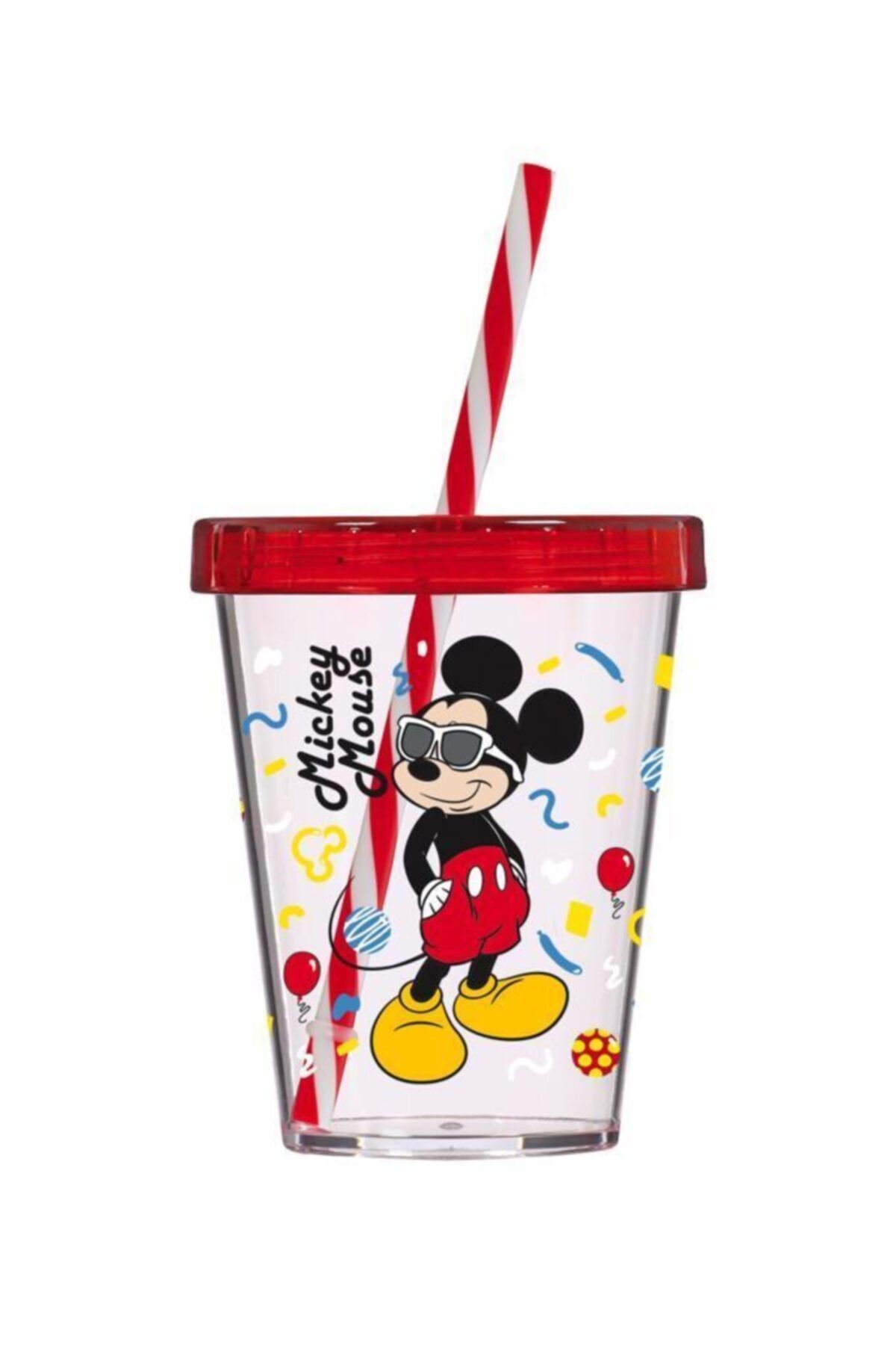 Herevin Lisanslı Gözlüklü Mickey Pipetli Bardak