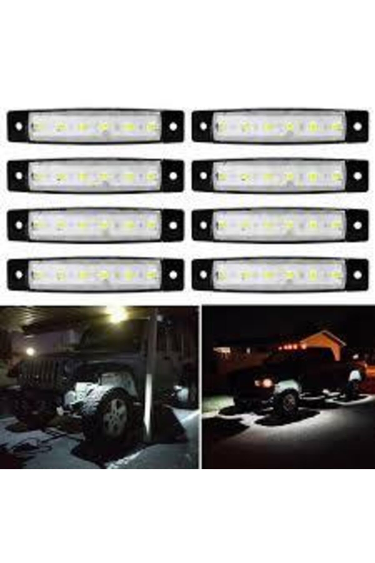 Emr Dorse Parmak Lamba 12 -24 Volt 6 Ledli (beyaz Renk) 10 Adet Parmak Led Dorse Kamyon