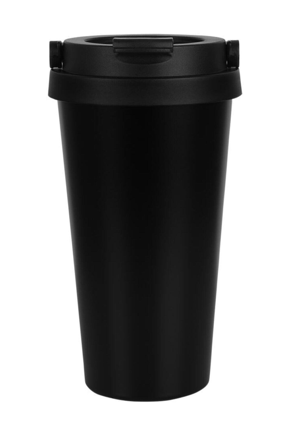 BienSnaps Siyah Çift Katman Paslanmaz Çelik 500 ml Termos Bardak