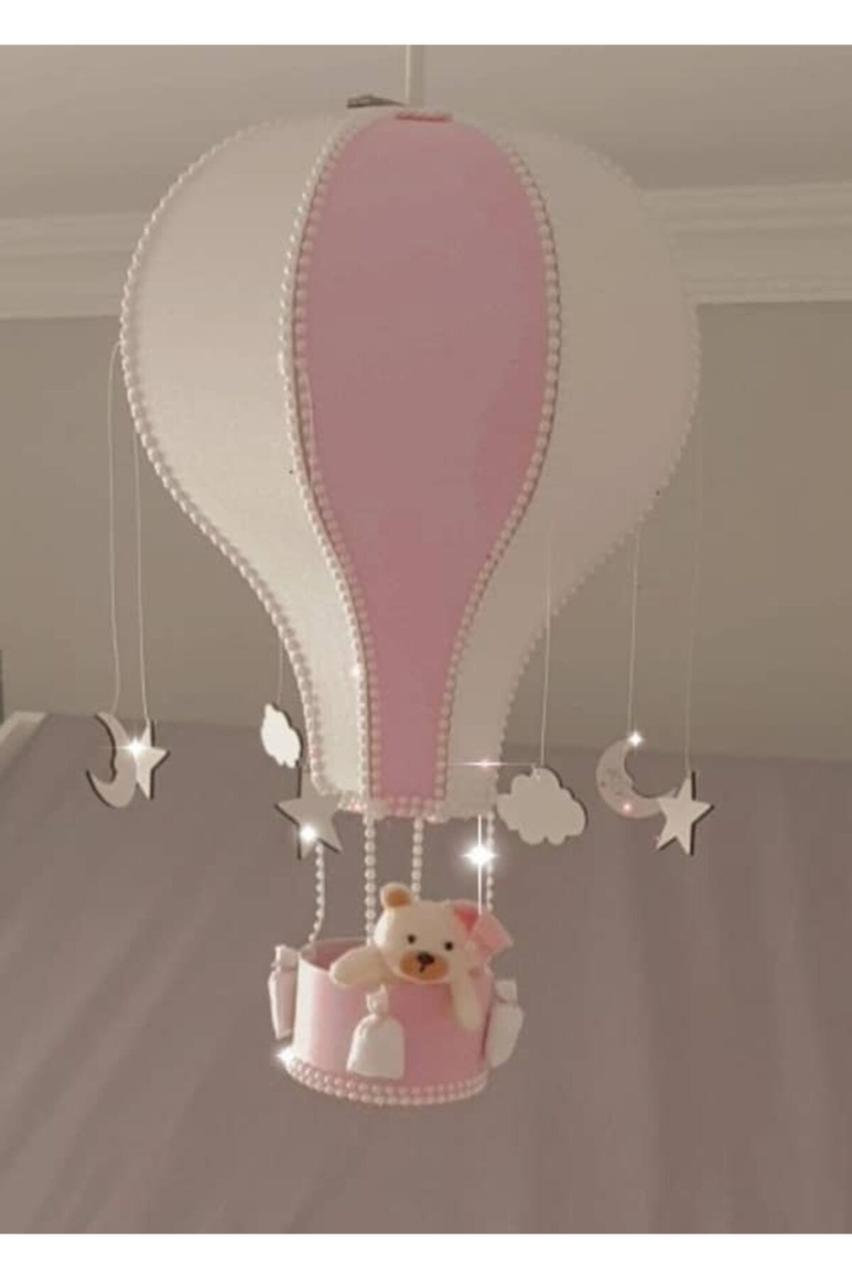 EVSEHOMES Pembe Beyaz Balon Avize
