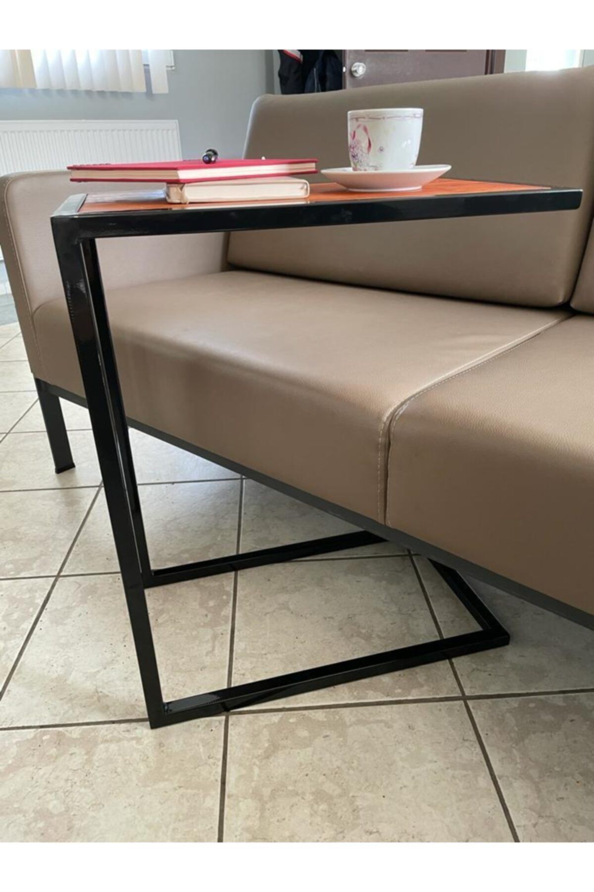 Steelizm Oslo C Yan Sehpa (ahşap Tablalı)