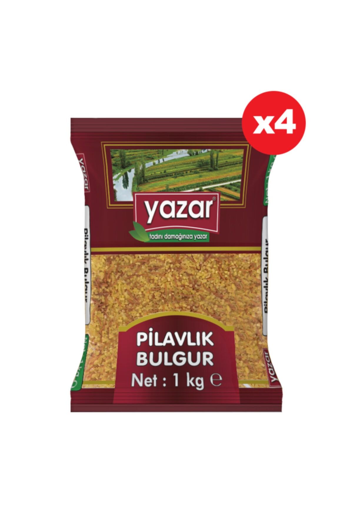 YAZAR Şehriyeli Pilavlık Bulgur 1 Kg X 4 Paket