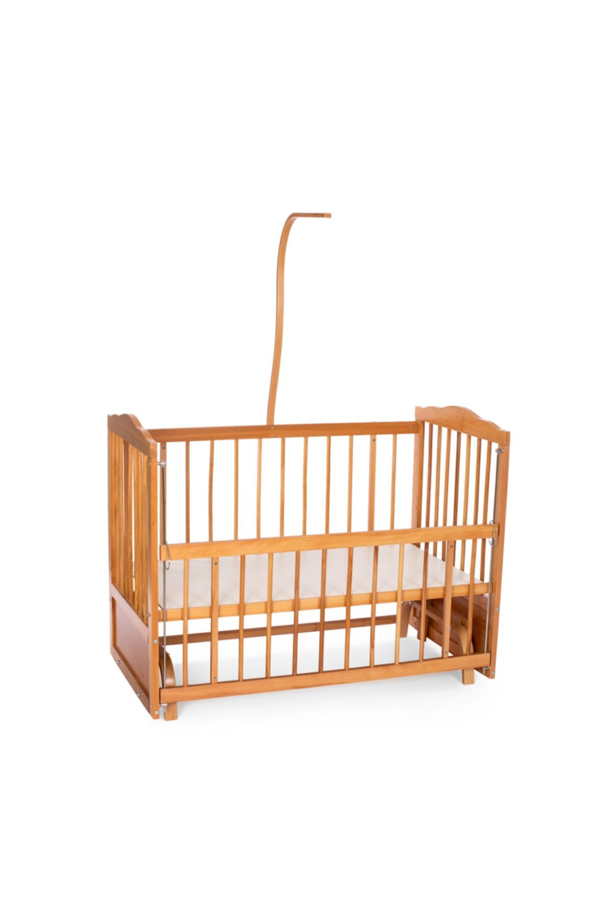 Heyner Ahşap Beşik Anne Yanı Beşik Sallanır Beşik Meşe 60x120 - Uyku Setsiz Ve Yataksız Boş Beşik