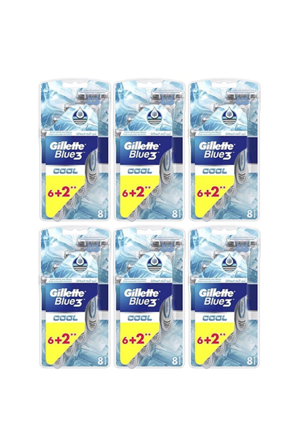 Gillette Blue3 Cool Serinletici Tıraş Bıçağı 8'li X 6 Paket