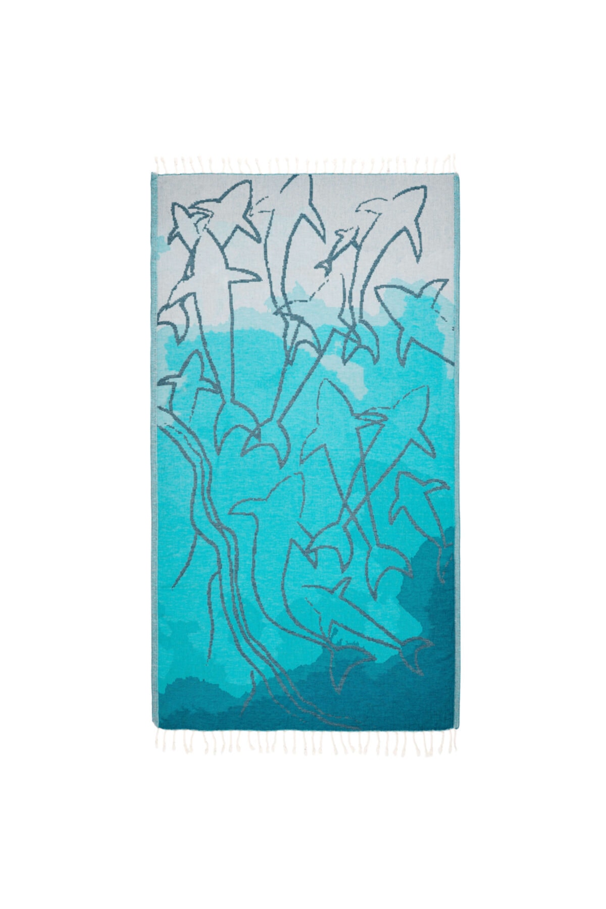 CACALA Shark Model Pestemal Banyo Plaj Havlusu 90x160 Cm 340 Gr %100 Pamuk
