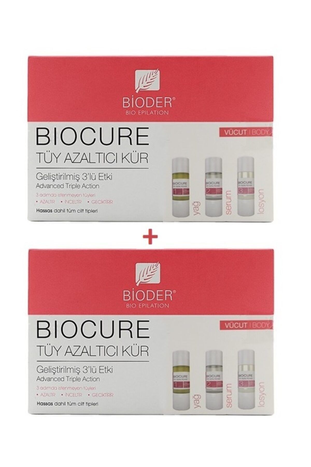 Bioder Vücut Için Bitkisel Tüy Azaltıcı 3'lü Serum 2 Adet
