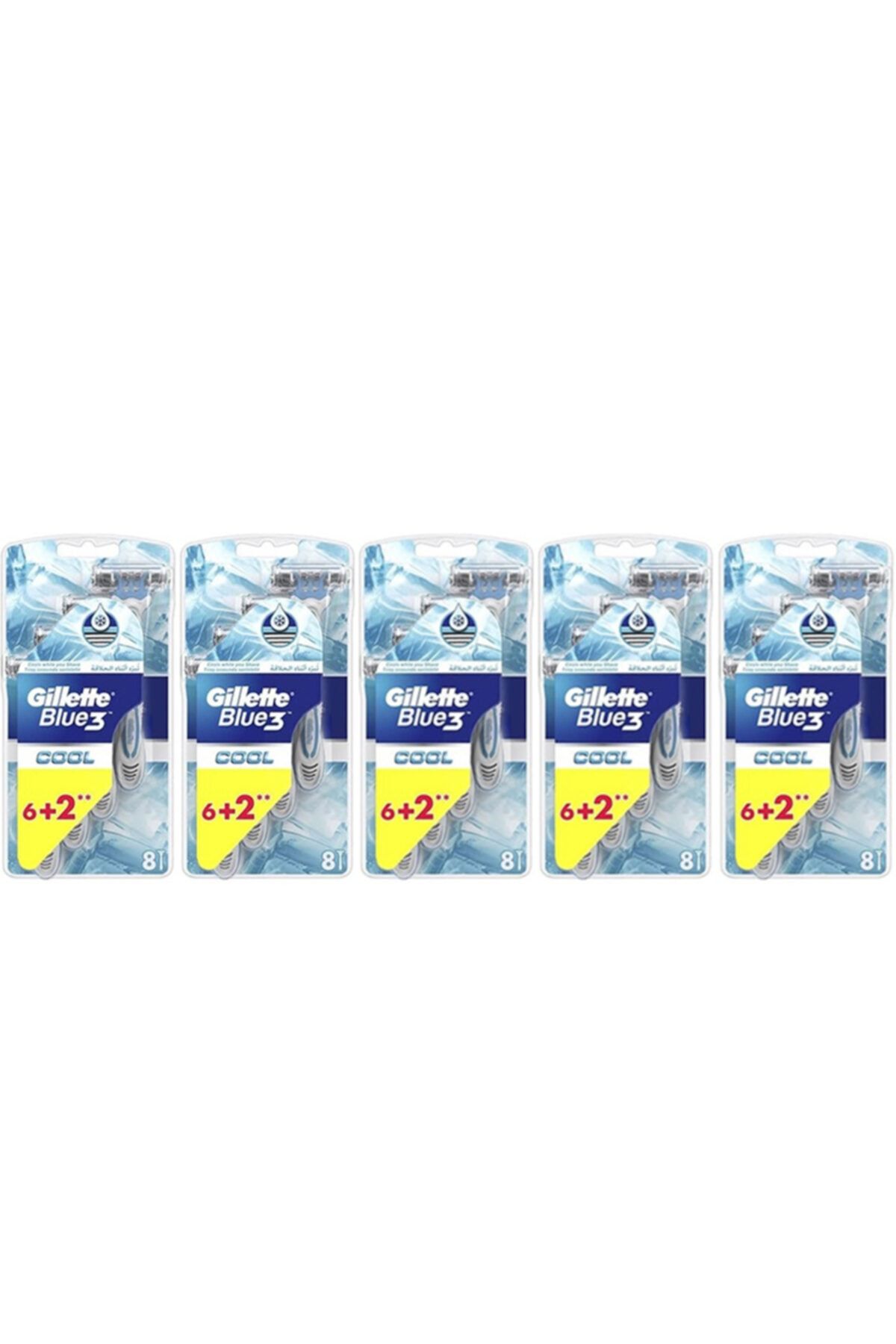 Gillette Blue3 Cool Serinletici Tıraş Bıçağı 8'li X 5 Paket