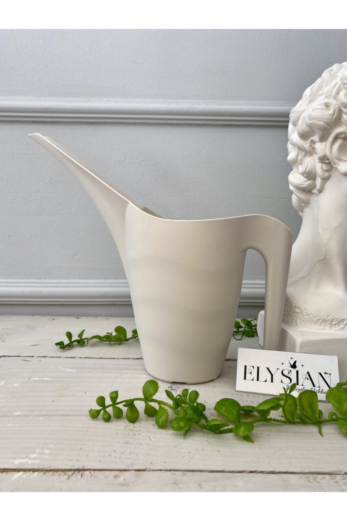 Elysian Sulak Sulama Kabı 1 Litre Krem Renkli Çiçek Bitki Sulama Kapları