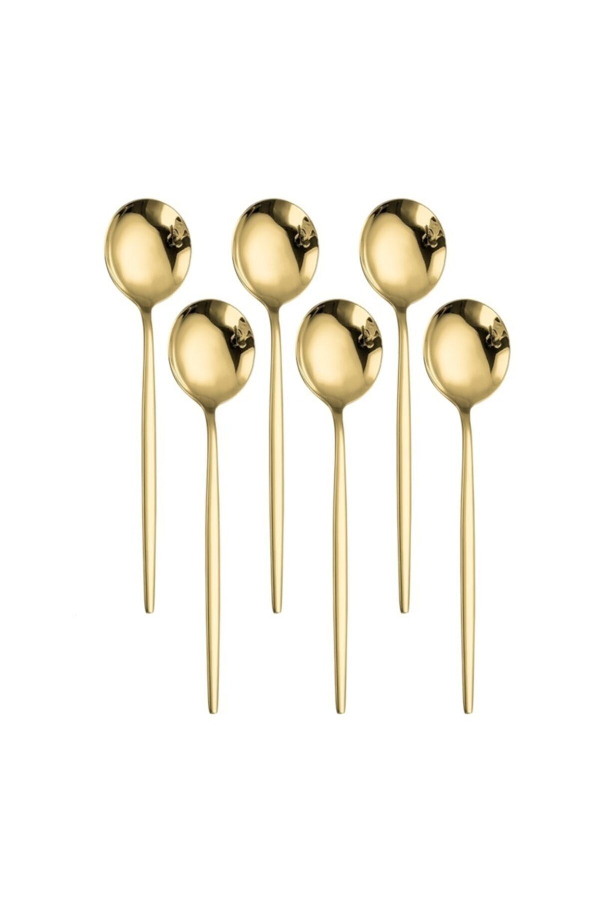 ZUZU MADE Lüks Mat Gold Kahve Çay Kaşığı Seti 6'lı