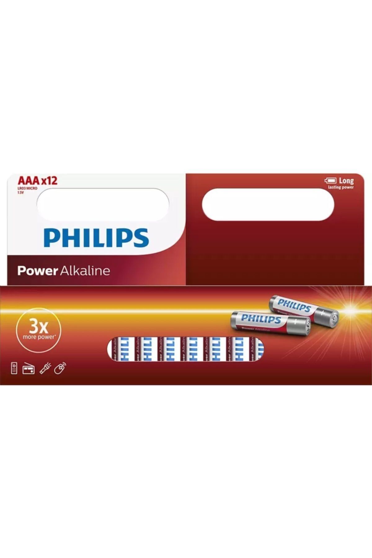 Philips Lr03p12w/10 Power Alkaline Aaa 12-wide