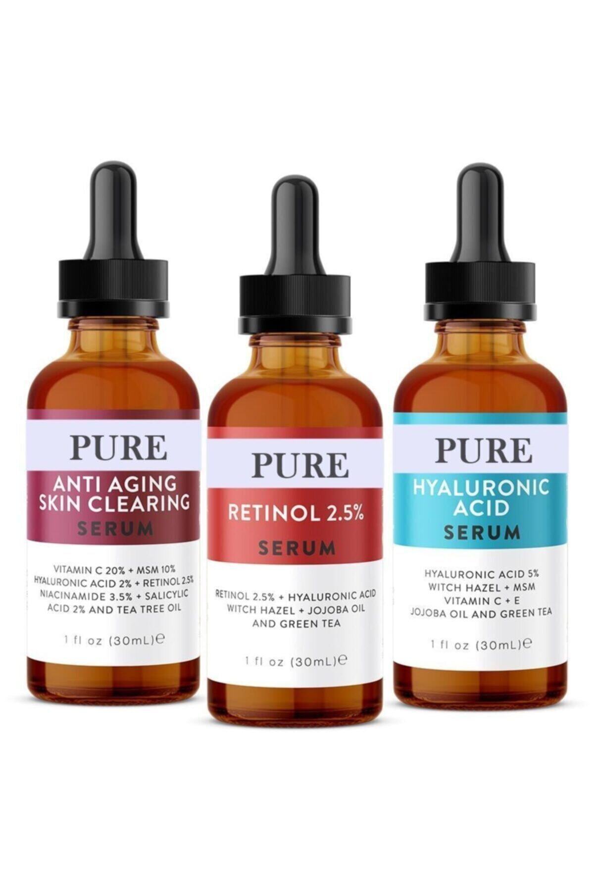 Pure 3'lü Serum -anti Aging-retinol-hyaluronic Asit Serum