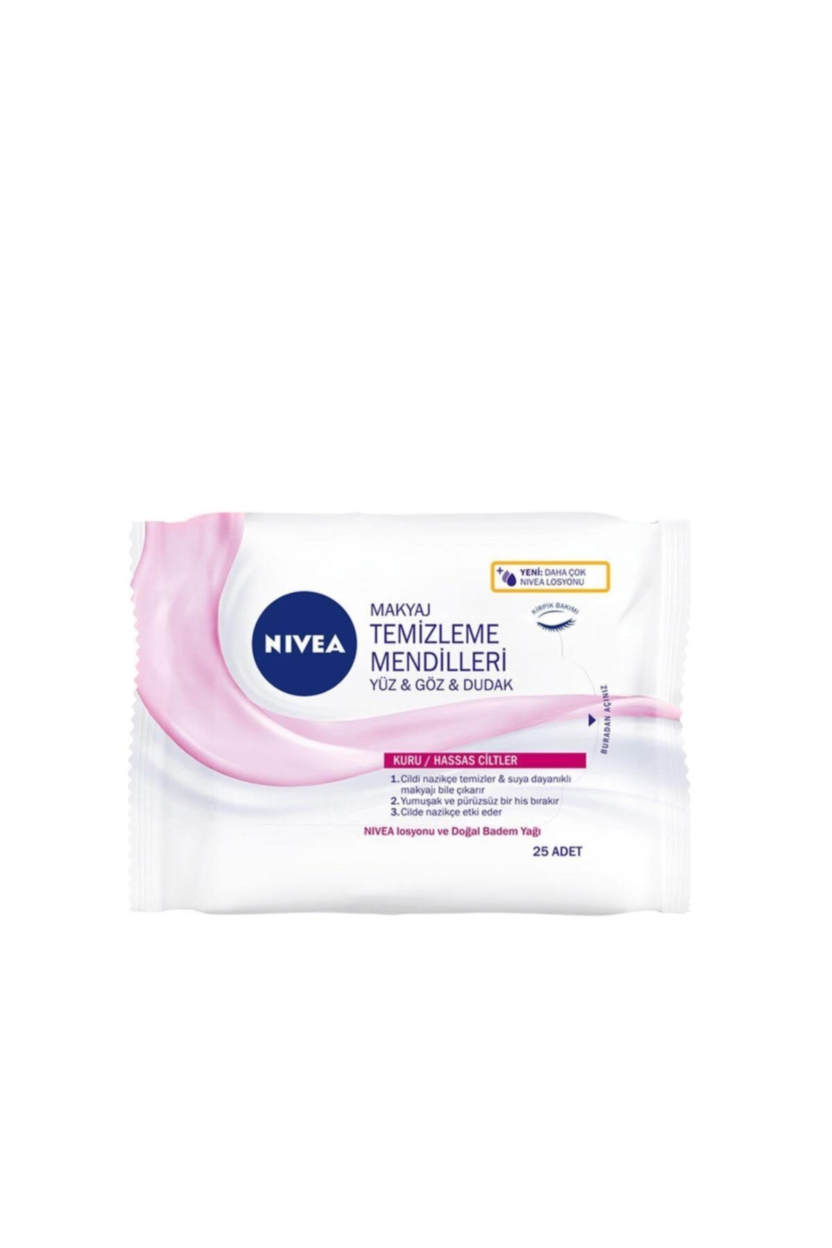 Nivea 3'ü 1 Arada Makyaj Temizleme Mendili Kuru/hassas Cilt 25 Adet