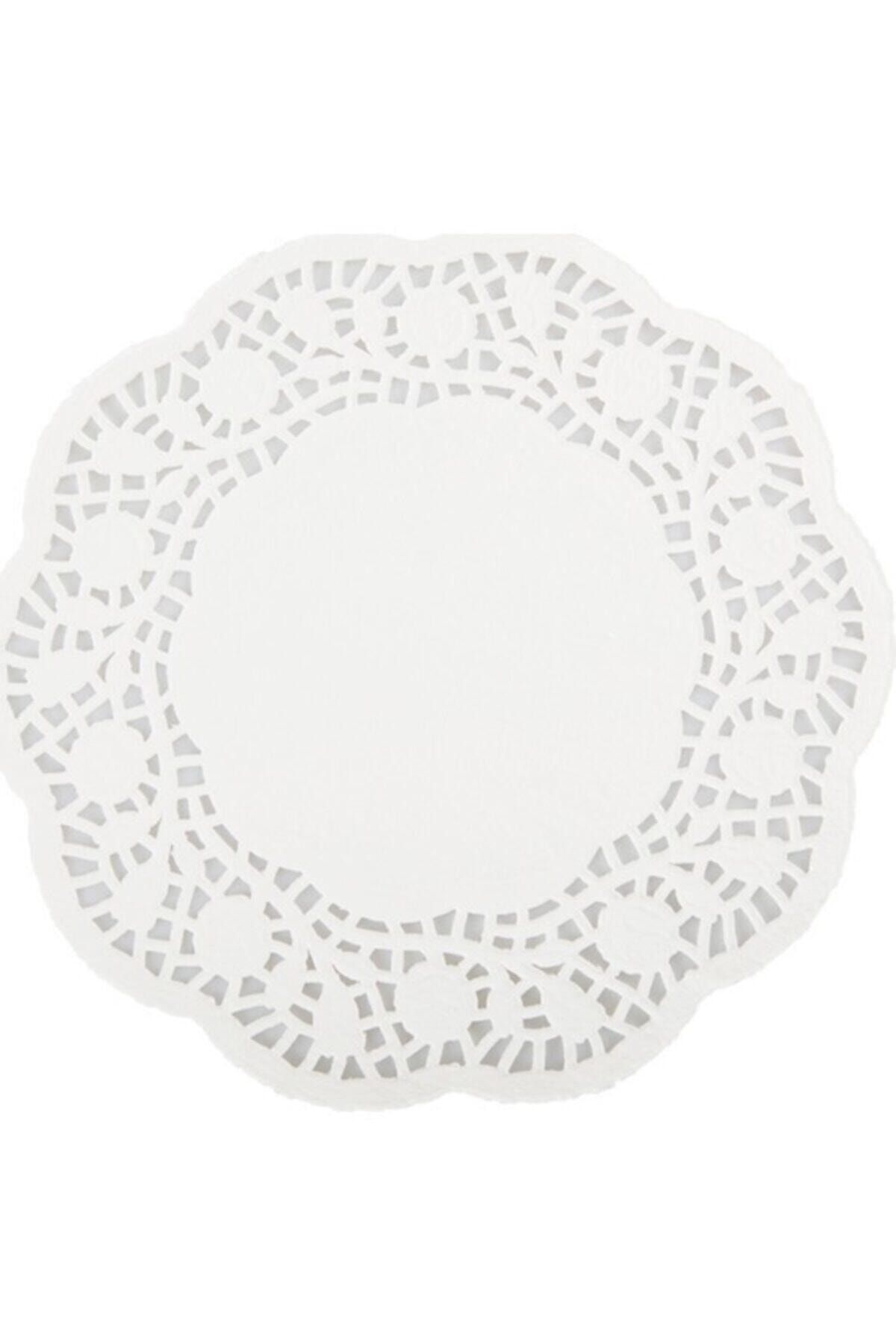CAN Altlık 500lü Kağıt Dantelli Çay Bardak Altlığı Beyaz 9cm Yuvarlak