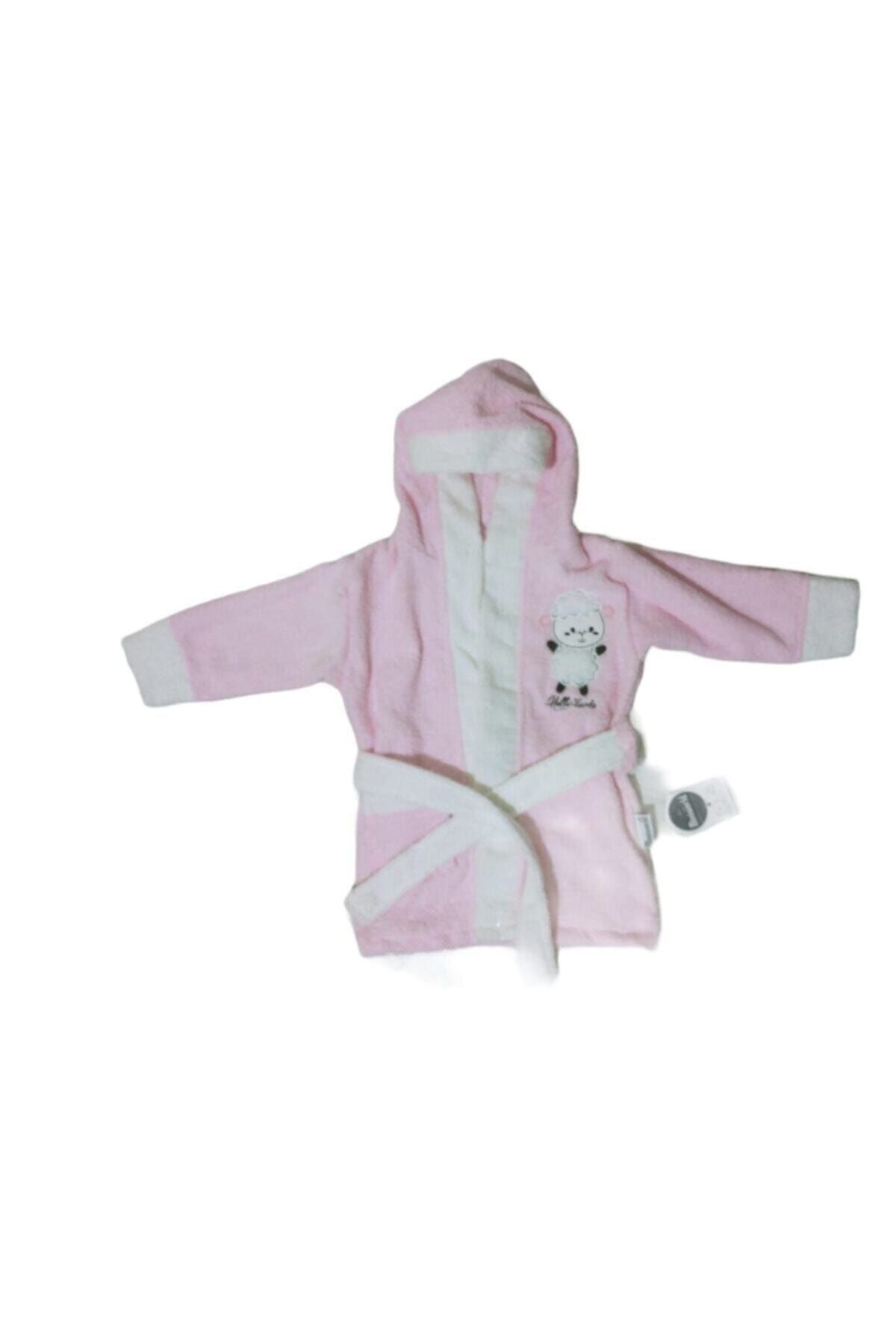 Miniworld Unisex Kuzulu Kız Bebek Bornoz Pembe