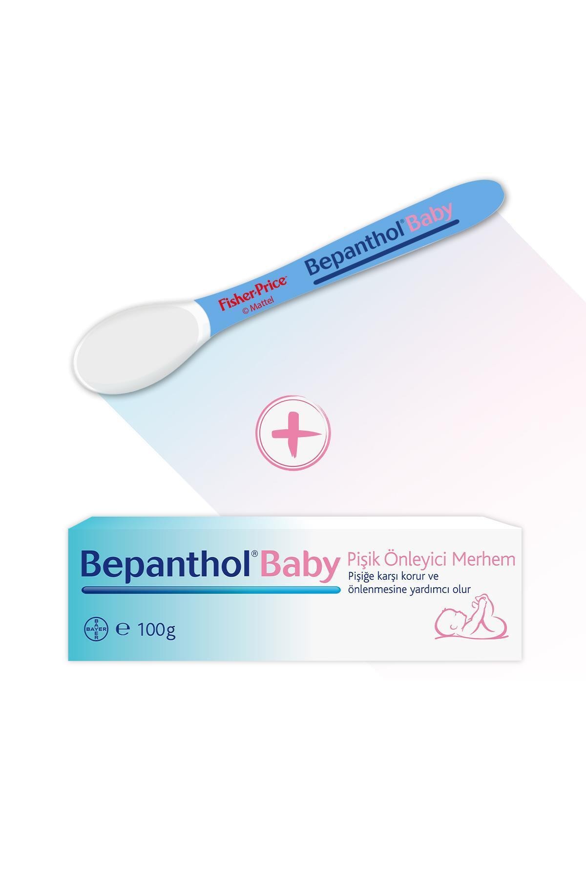 Bepanthol Baby Pişik Önleyici Merhem 100gr + Fisher Price Mavi Mama Kaşığı Hediye !