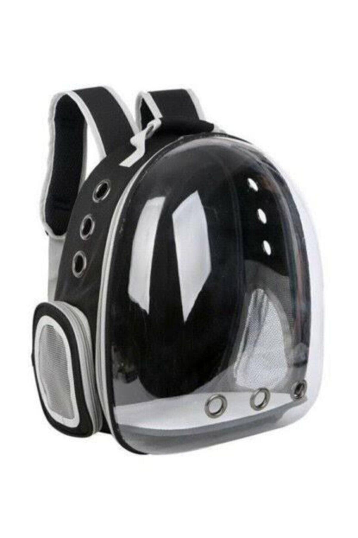 Battalali Şeffaf Siyah Astronot Kedi Köpek Taşıma Çantası 42x22x33 Cm