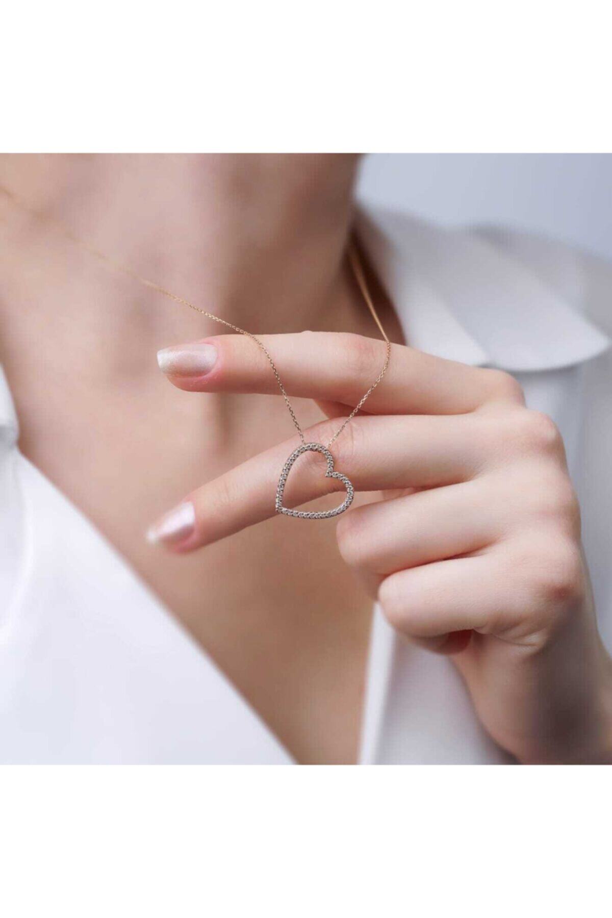 Kirkor Kevork Kara Pırlanta Kalp Kolye 2.96gr 0.29ct G Vs 14 Ayar