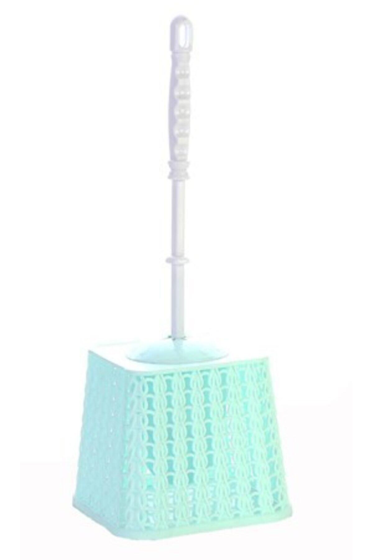 Klassy Su Yeşili Renk Örgü Desenli Klozet Fırçası 37 cm