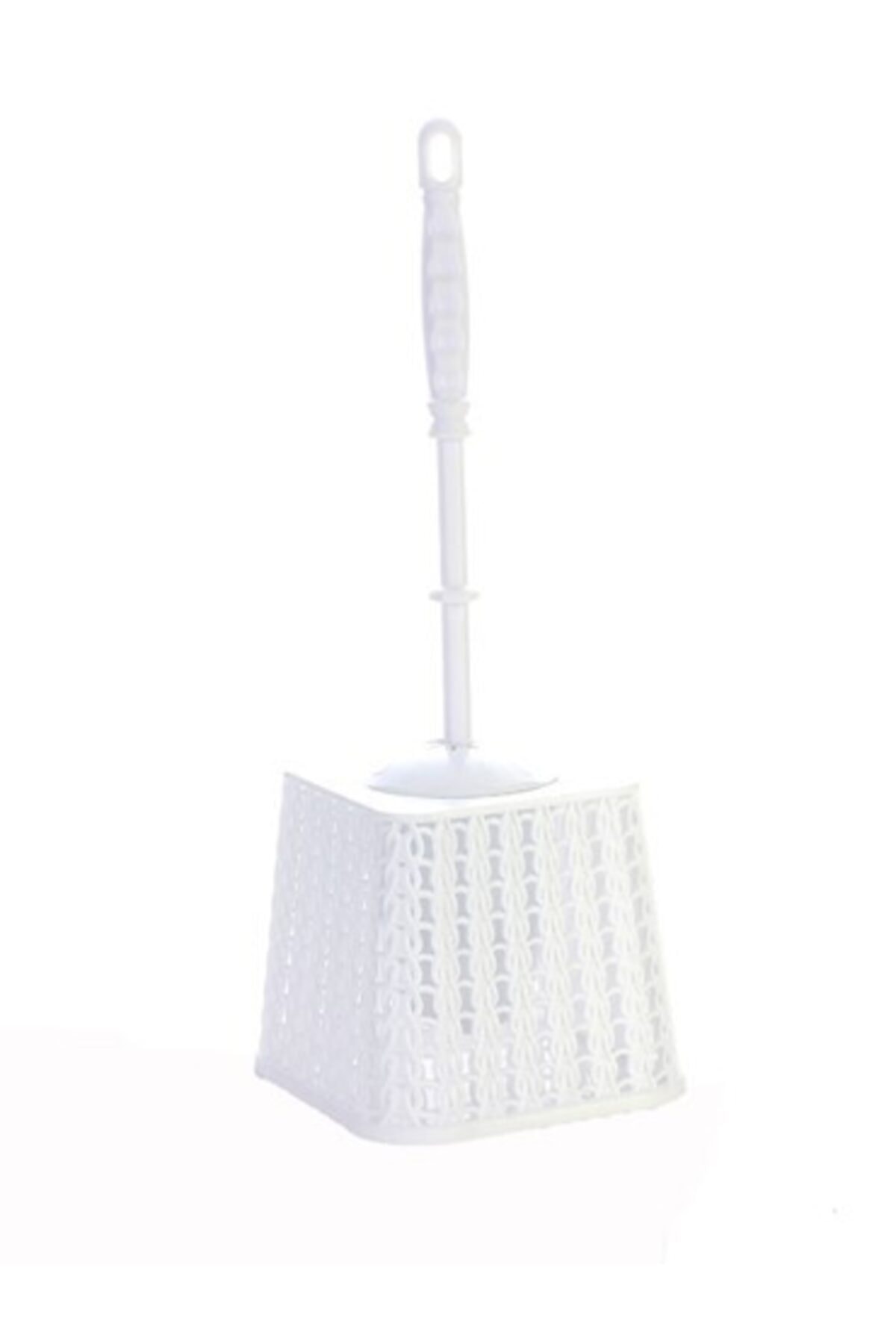 Klassy Beyaz Örgü Desenli Klozet Fırçası 37 cm