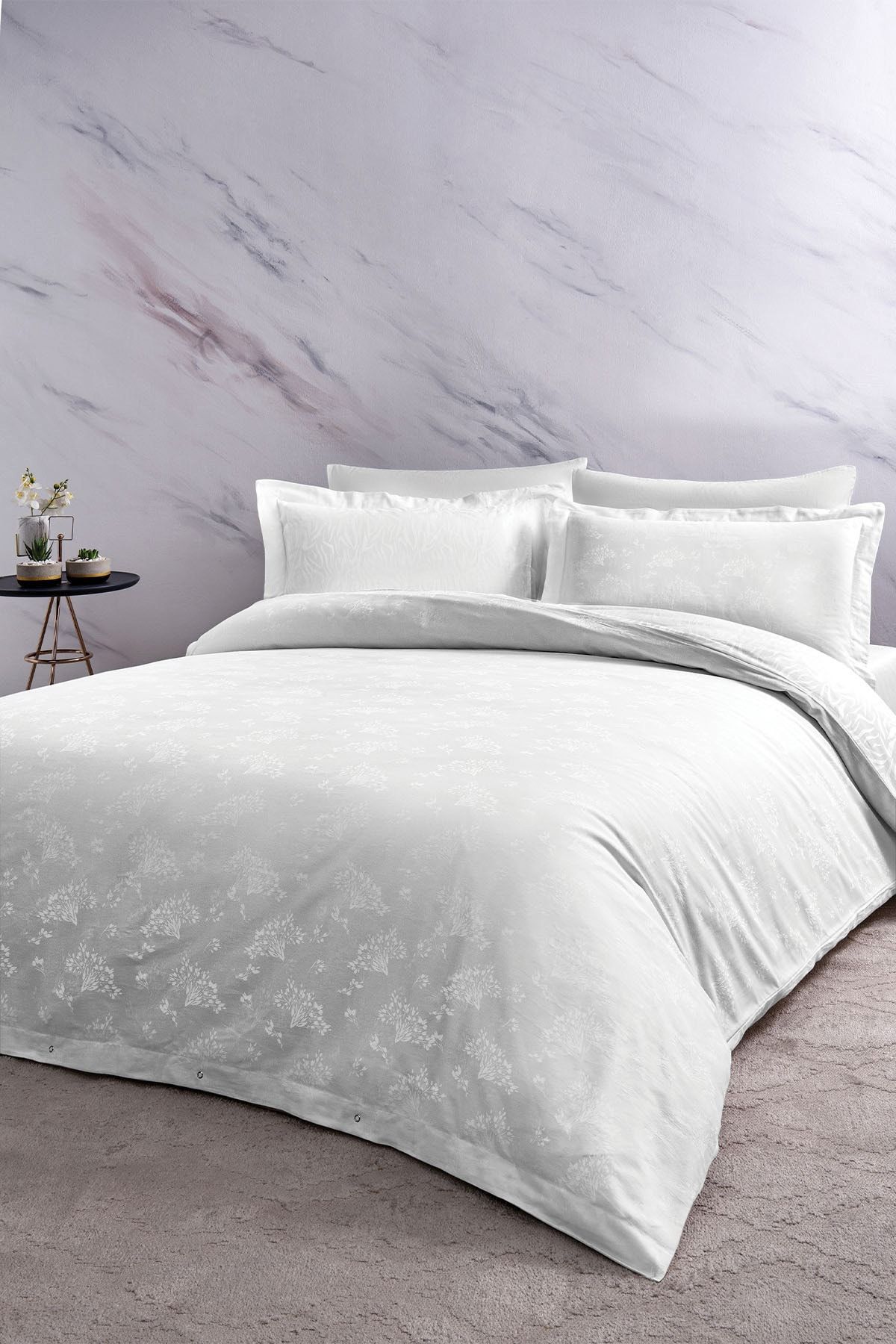 Yataş Bedding Diana Saten Nevresim Takımı Çift Kişilik Xl - Beyaz
