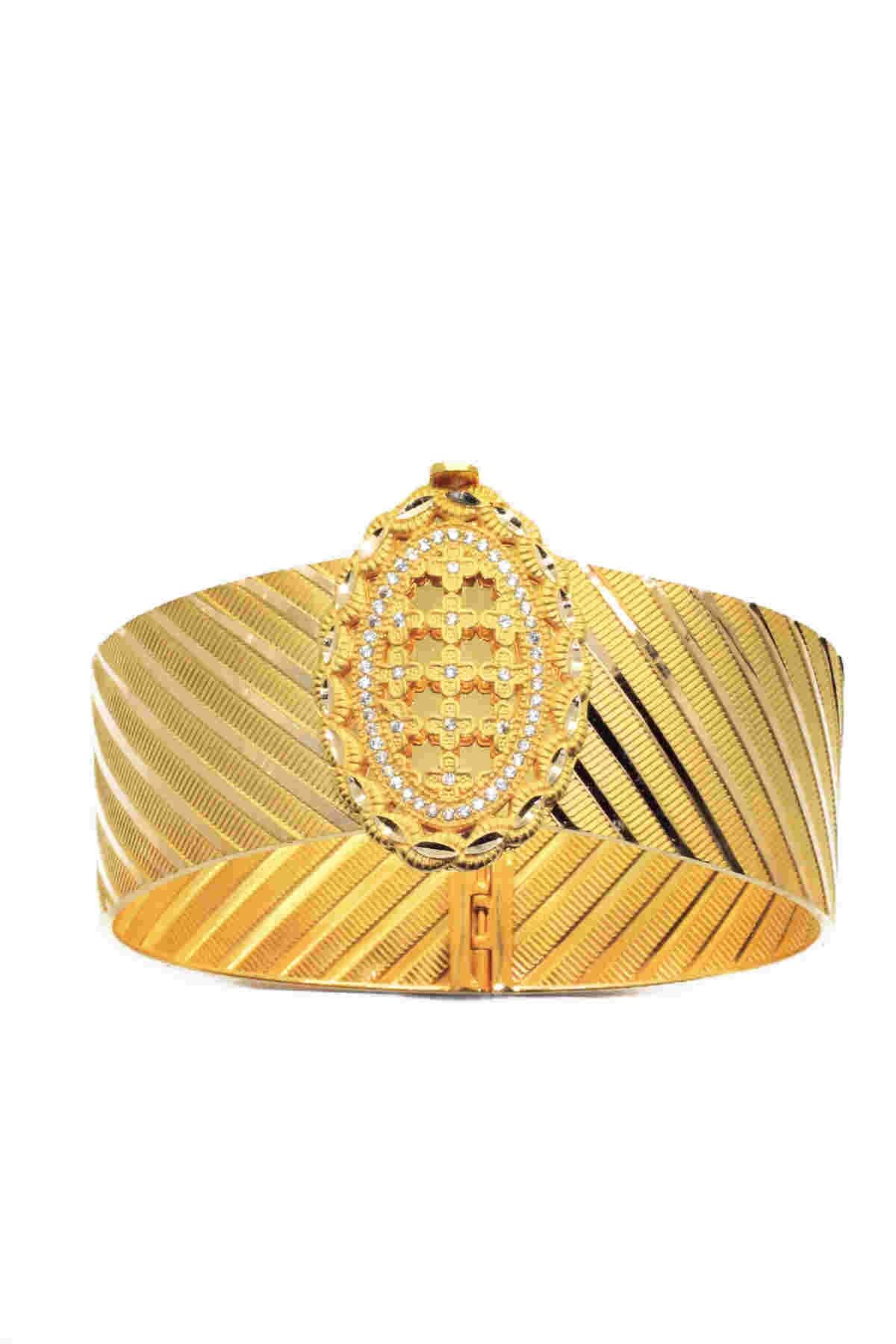 CiGOLD 8 Ayar Taşlı Hasır Kelepçe 62k1klp1825055254