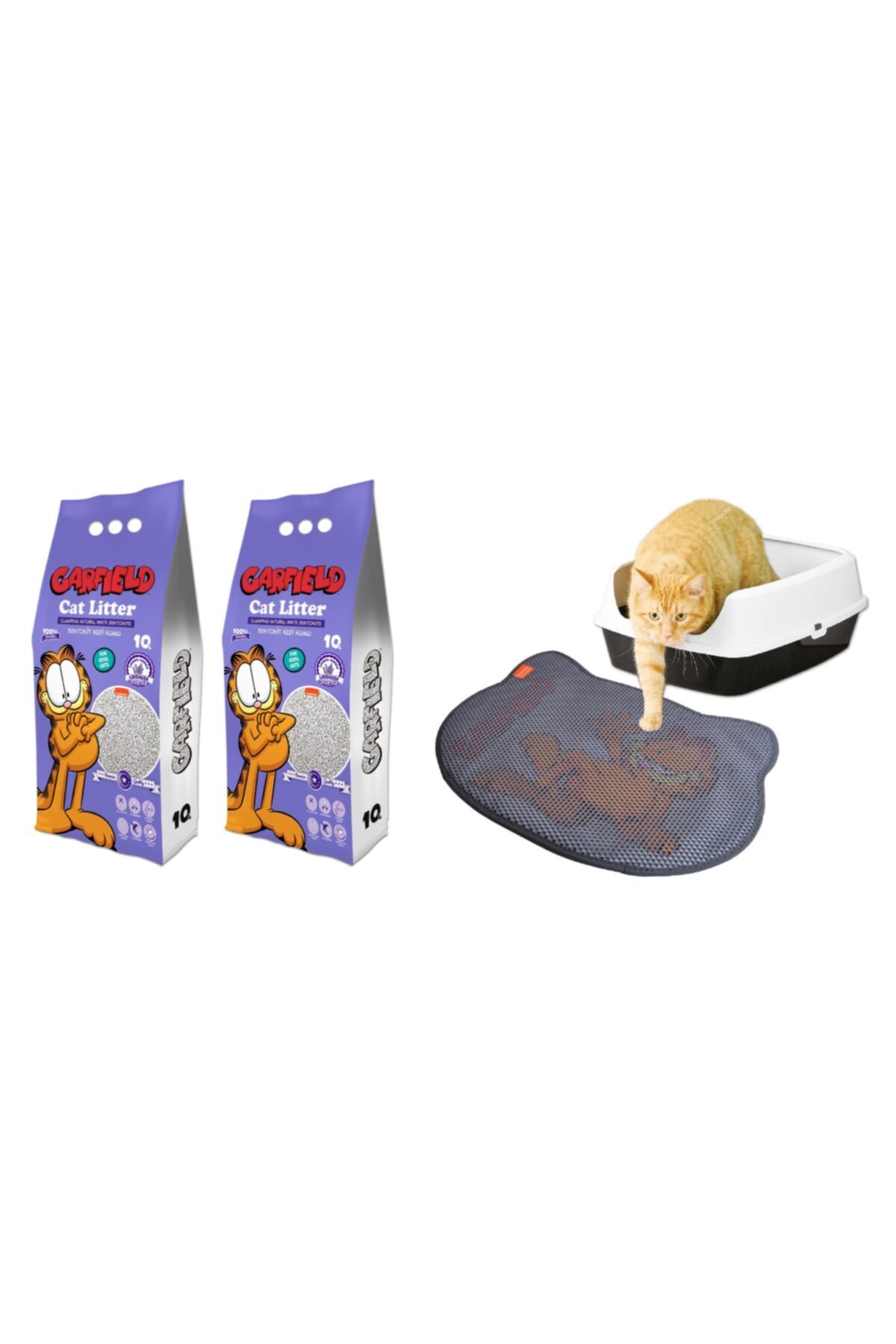 GARFIELD 10l Lavanta Kokulu Bentonit Kedi Kumu (2*10l) Ve Paspas