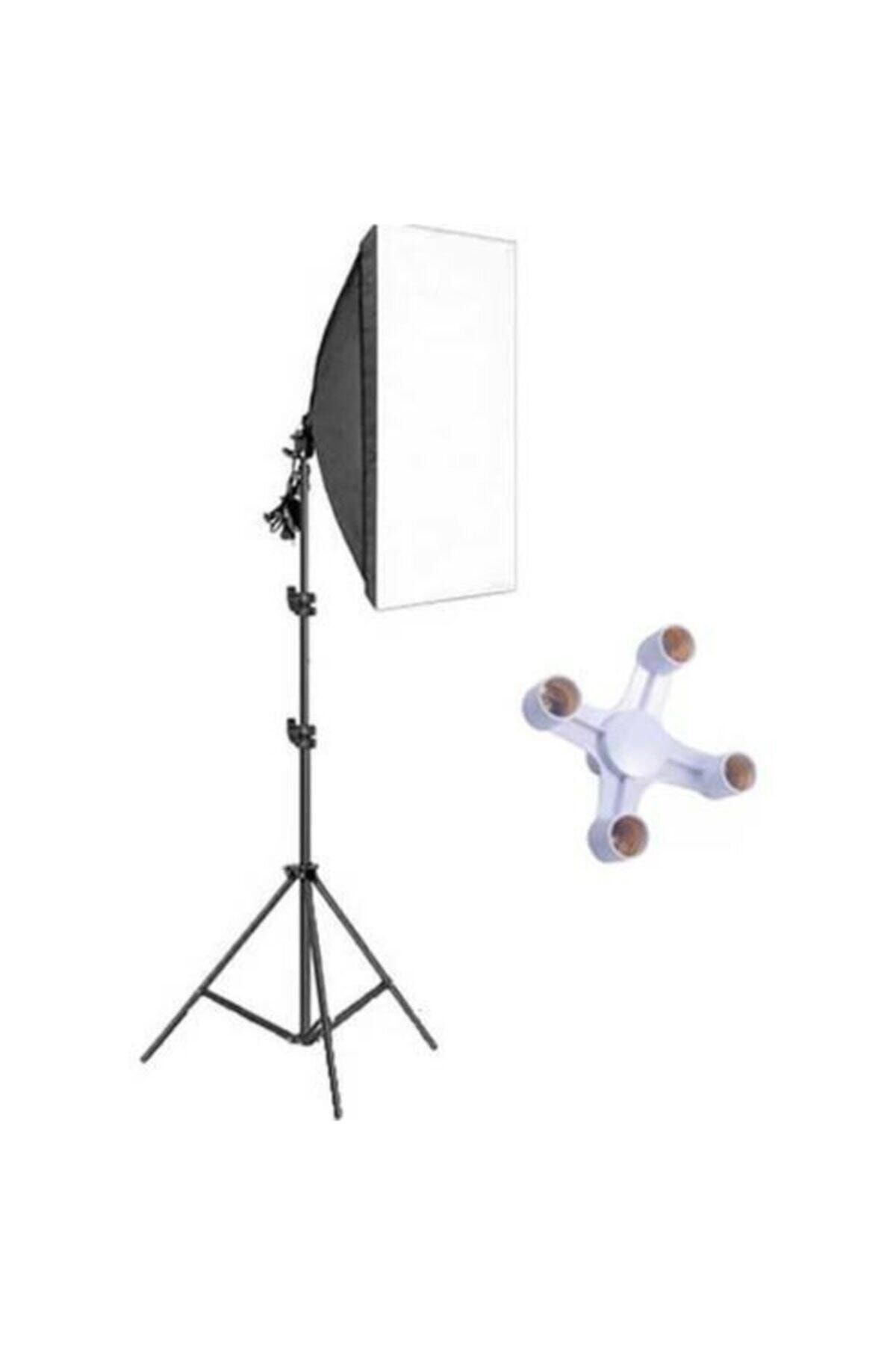 Soligor Softbox 50x70cm Paraflaş 4 Duylu Sürekli Işık 200cm Adaptörlü