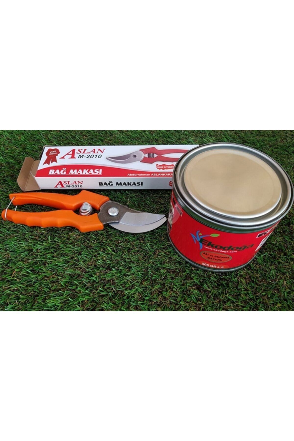 Aslan Budama Makası + 500 Gr Aşı Macunu Bağ Makası Dal Kesme Makası Budama Macunu