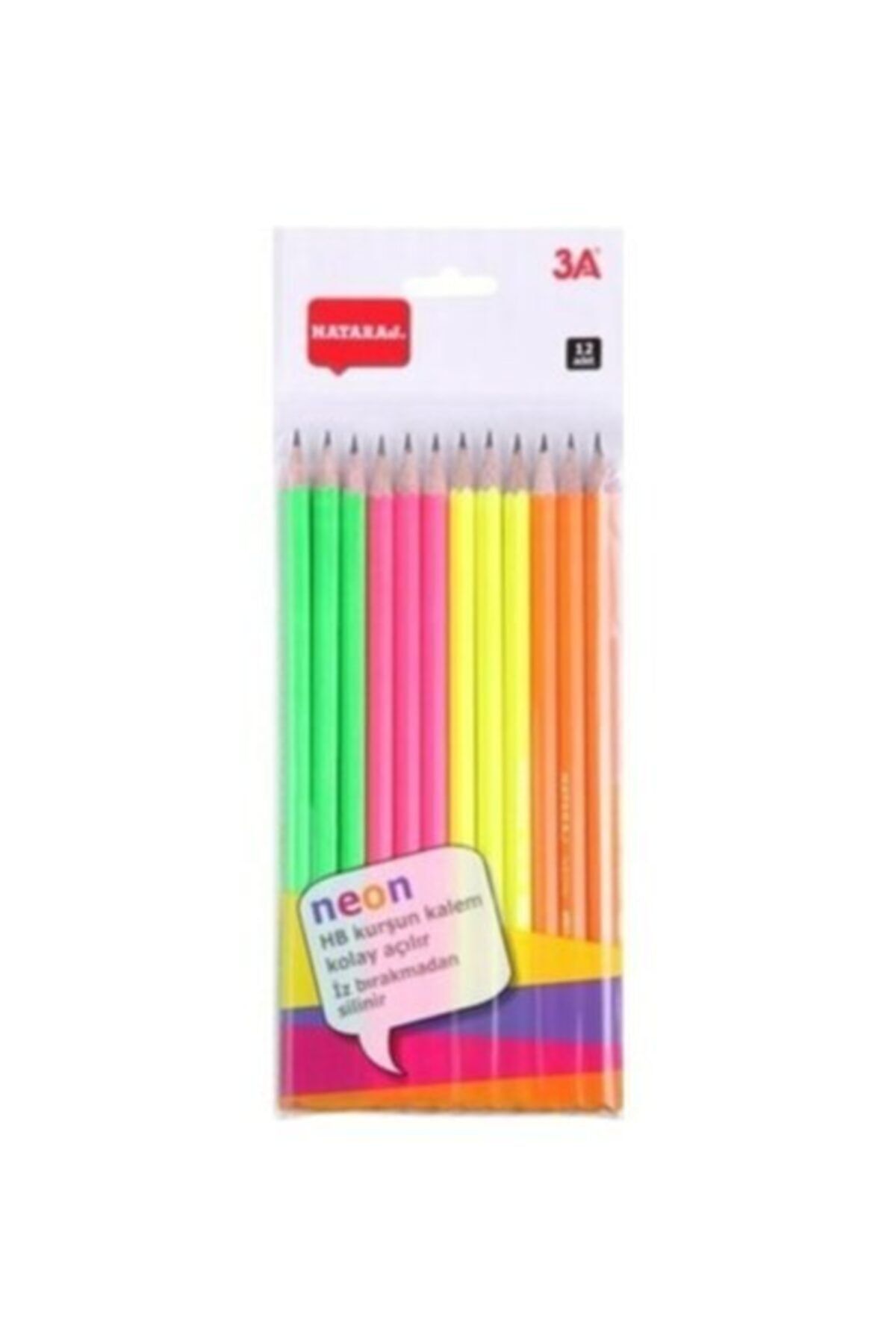 Nataraj 12'li Kurşun Kalem, Neon Renkler