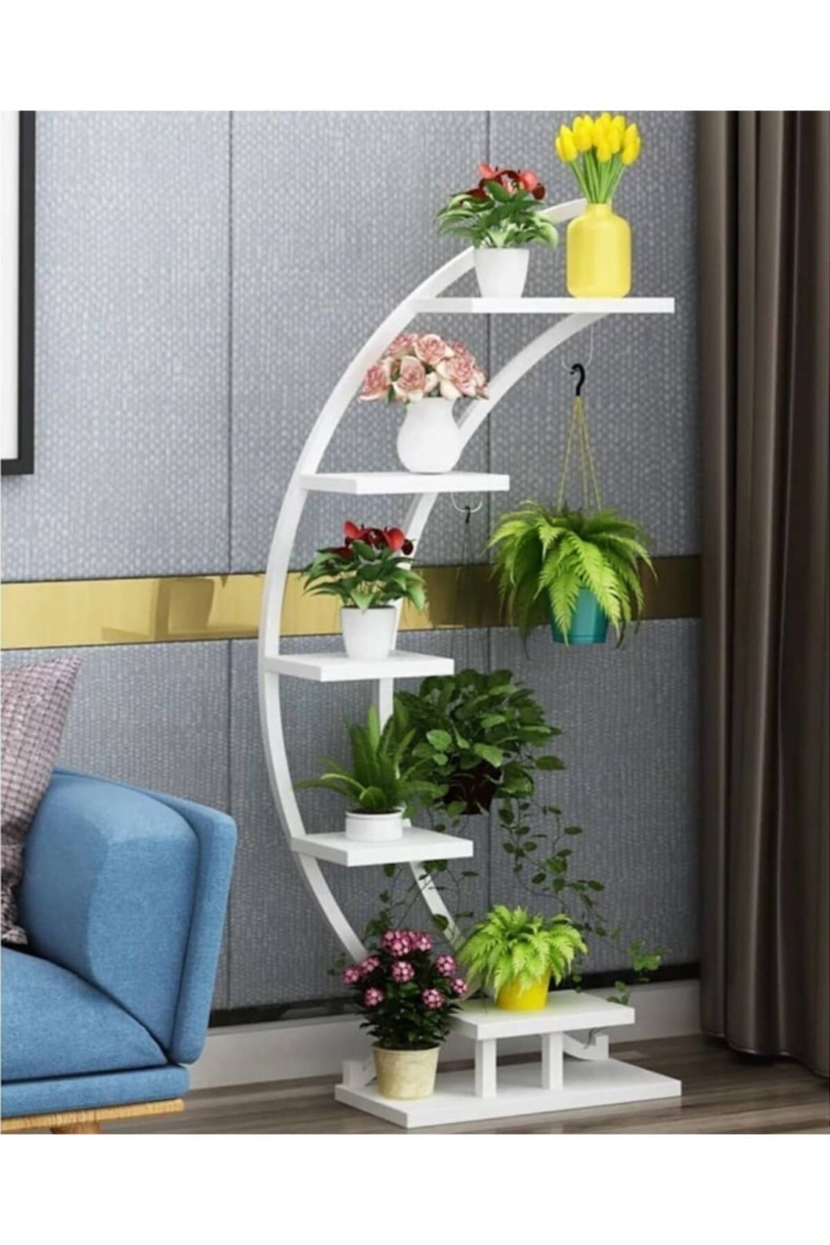 adımshops Yarımay Çiçeklik Sehpa