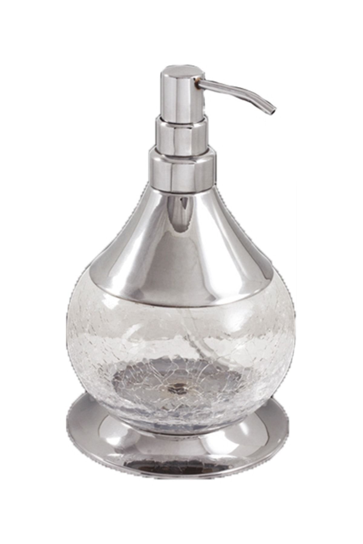 Comfort Chrome Set Üstü Pirinç-çatlak Cam Sıvı Sabunluk 7530