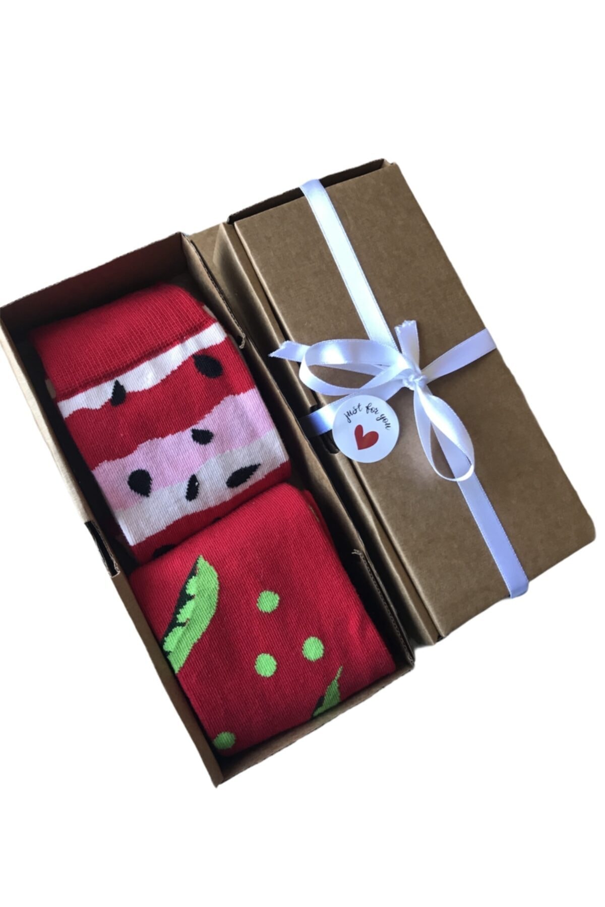 B&E STORE Unisex Damla ve Fasülye Desenli Kutulu Set Çorap