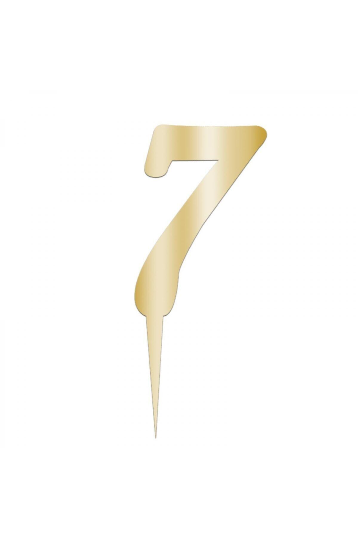 Parti Station 7 Rakam  Pasta Üstü Pleksi Gold 7 cm