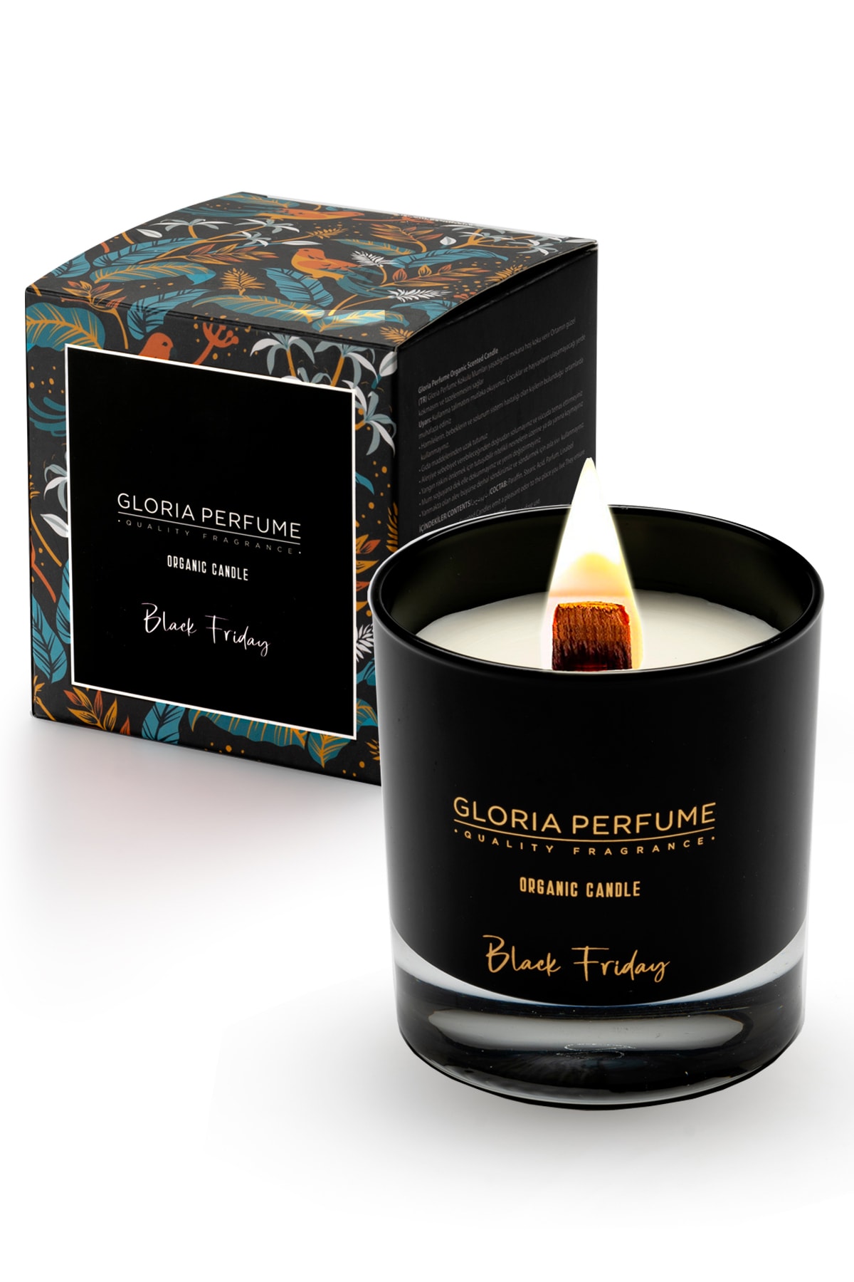 Gloria Perfume Black Friday Çıralı Kokulu Mum 220 gr