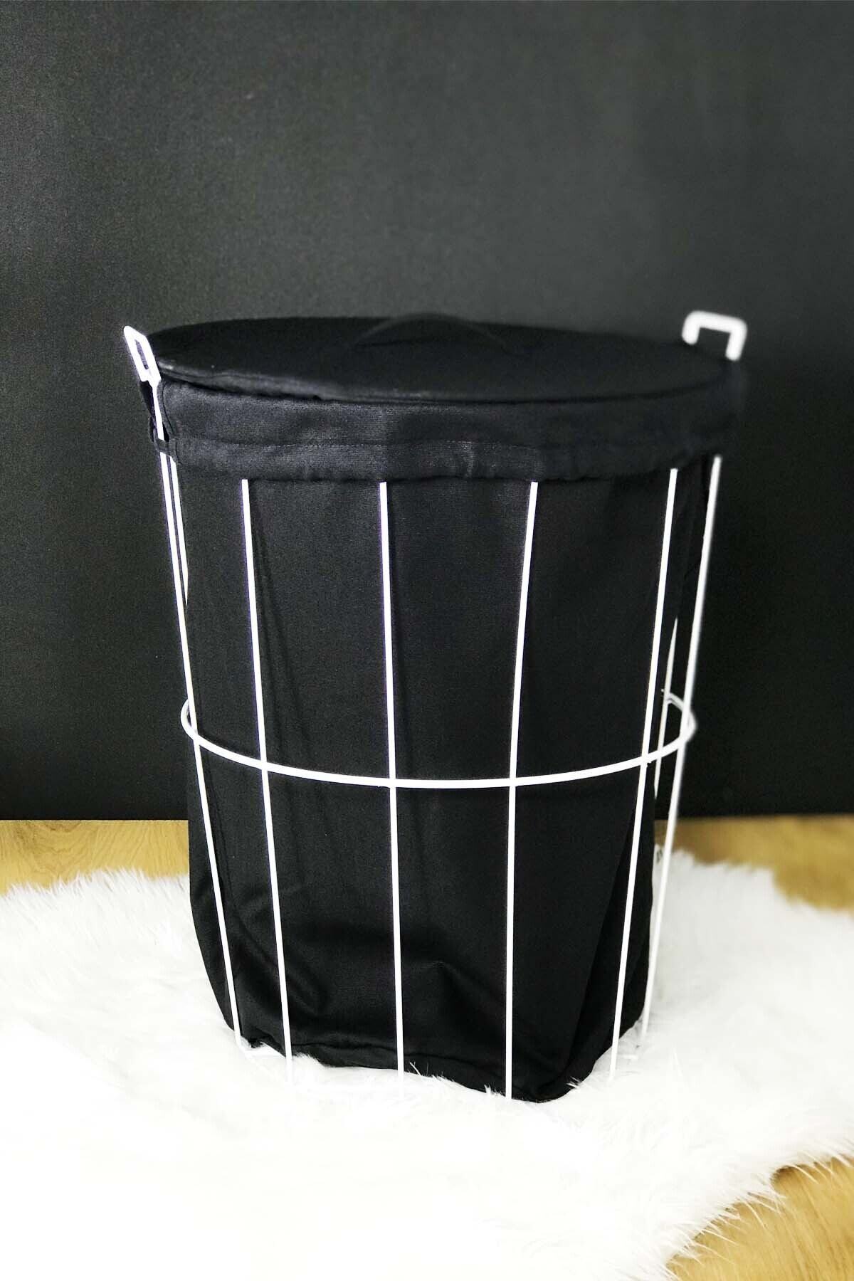 SepetçiBaba Beyaz Laundry - Metal Çamaşır Sepeti