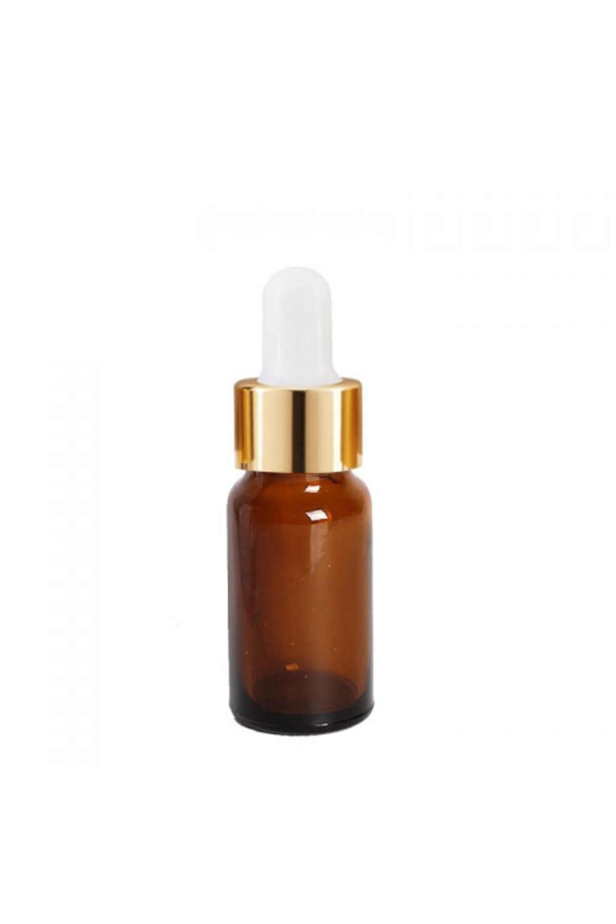 GALENİK 10 ml Metal Gold Kapak Cam Damlalıklı Amber Cam Şişe 6 Adet
