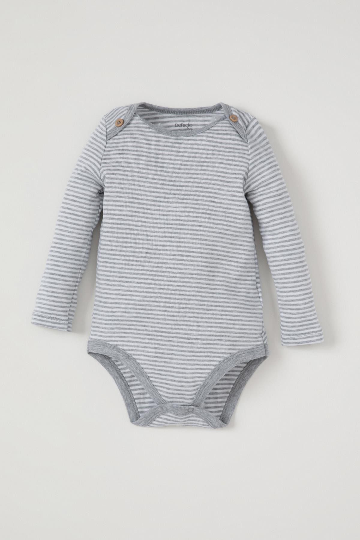 DeFacto Erkek Bebek Çizgi Desenli Çıtçıtlı Body T5439A221SP