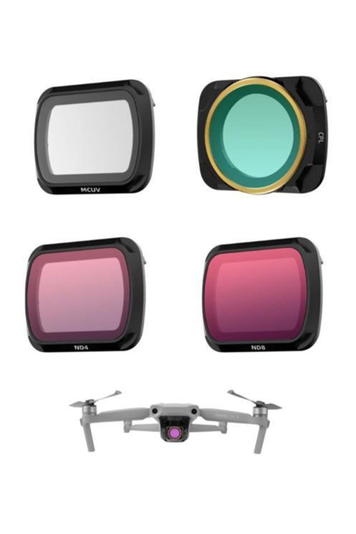 Profisher Djı Mavic Air 2 Kamera Lens Filtre Seti Mcuv Cpl Nd4 Nd8