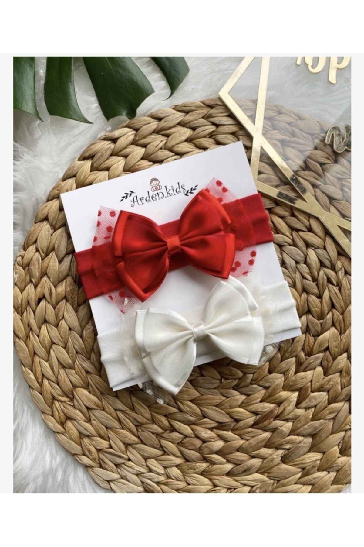 ArdenKids Bebek  Kırmızı  2’li Özel Gün Bandana Set