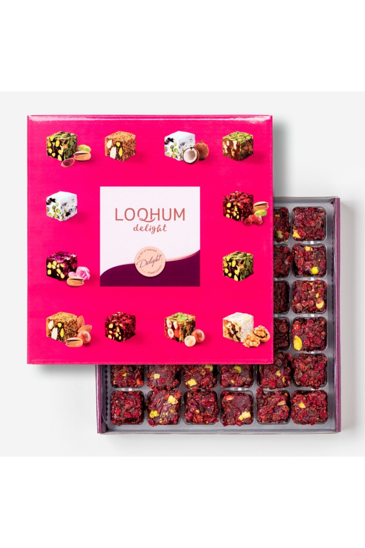 LOQHUM Zereç Kaplı Nar Aromalı Fıstıklı Lokum 650gr