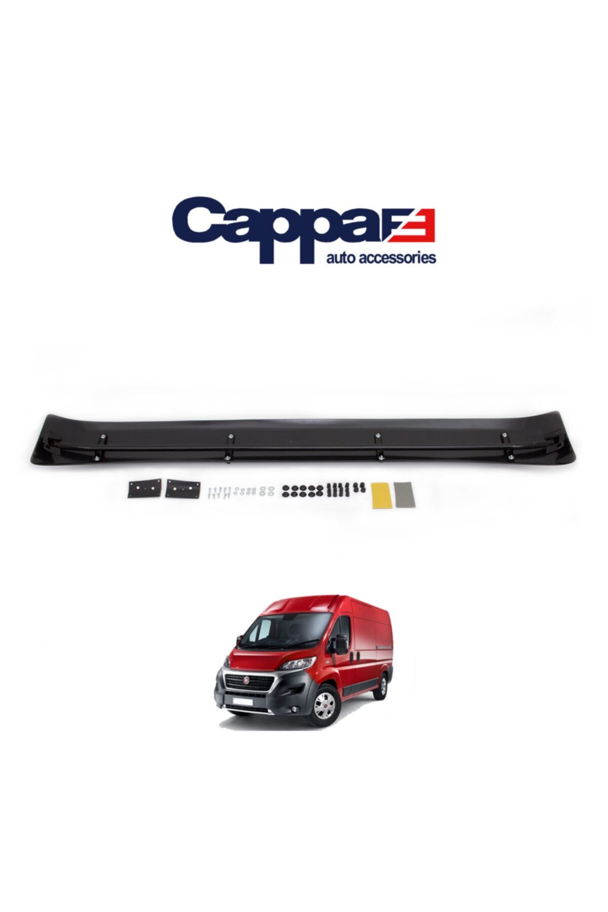 Cappafe Fiat Ducato Ön Cam Güneşliği Siperlik Vizör Şapka Terek Akrilik (Abs) Piano Black 2014 Üzeri