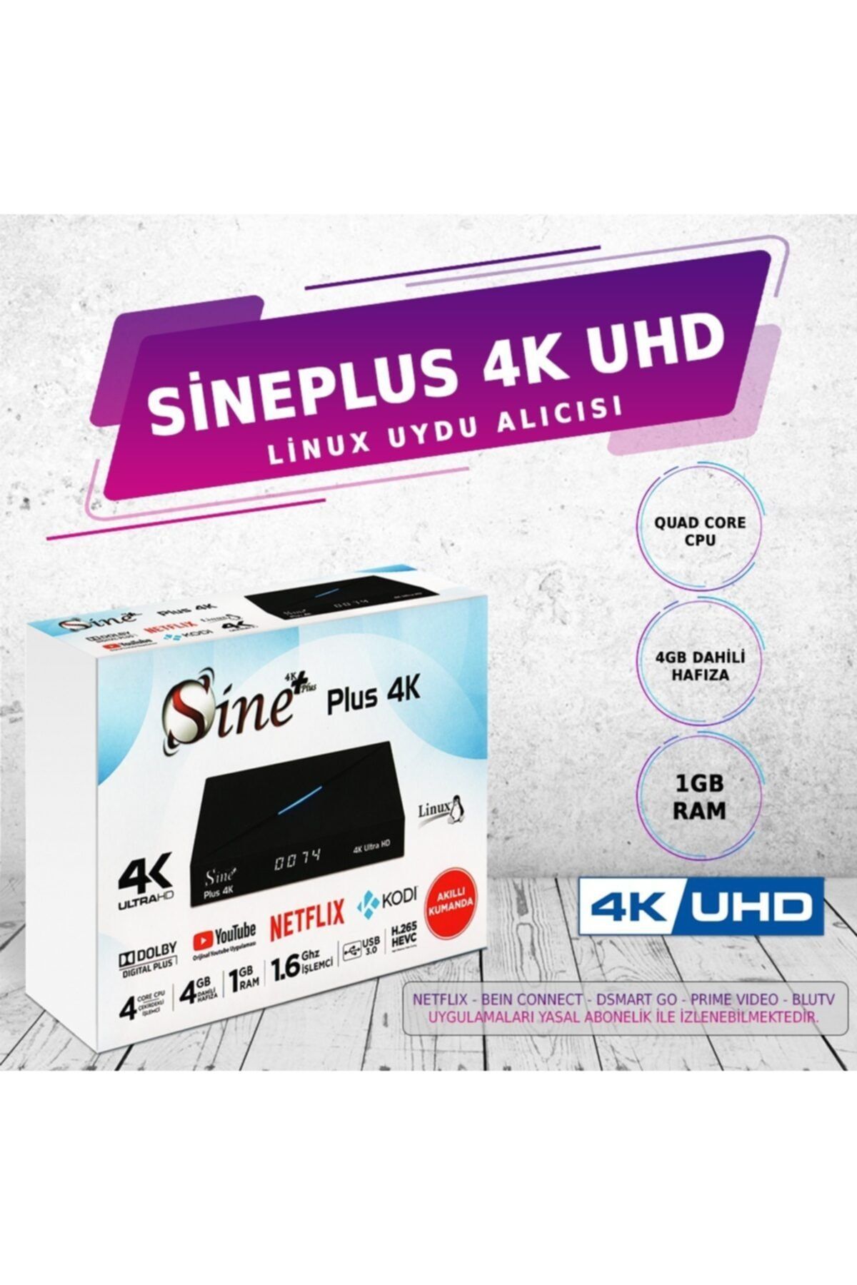 Sine+ 4k Ultra Hd Uydu Alıcısı