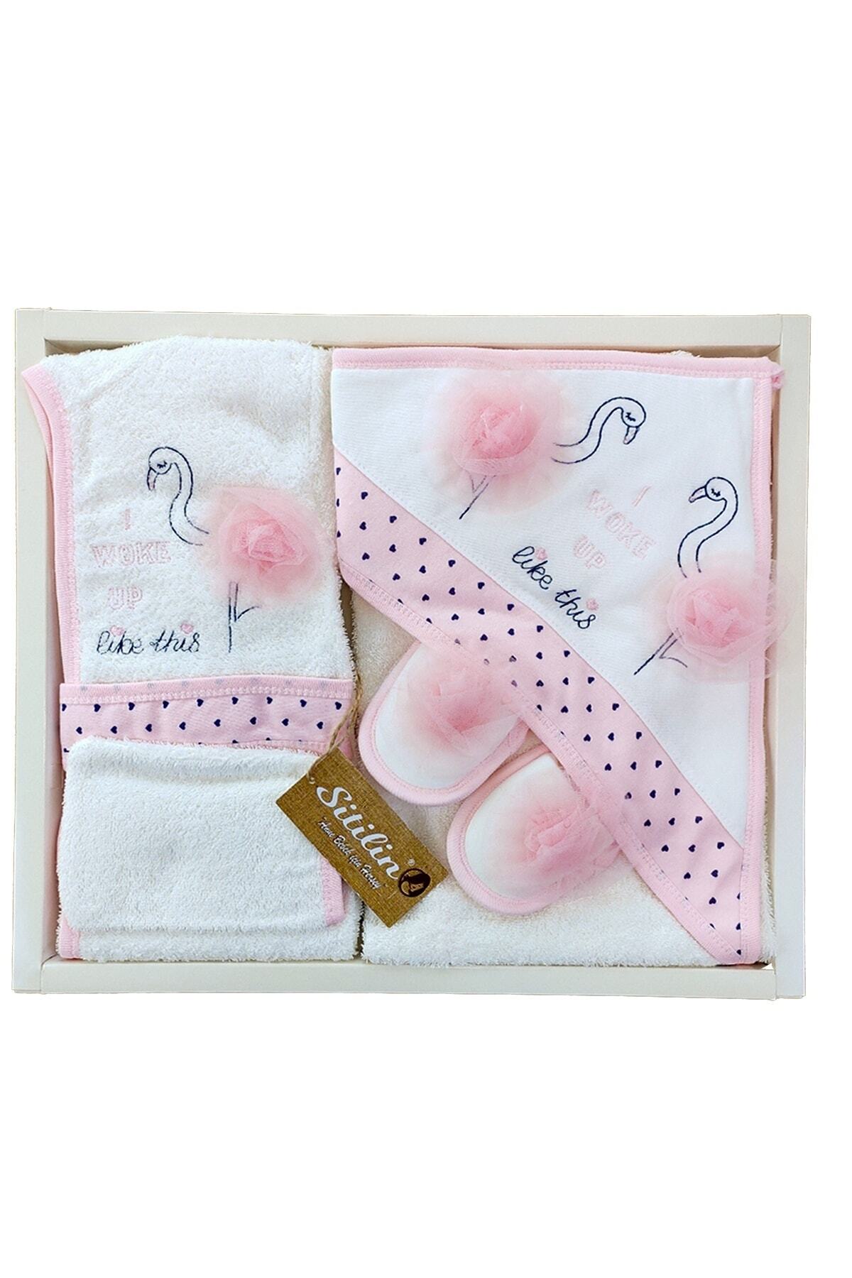 Sitilin Kız Bebek Bornoz Takımı Seti